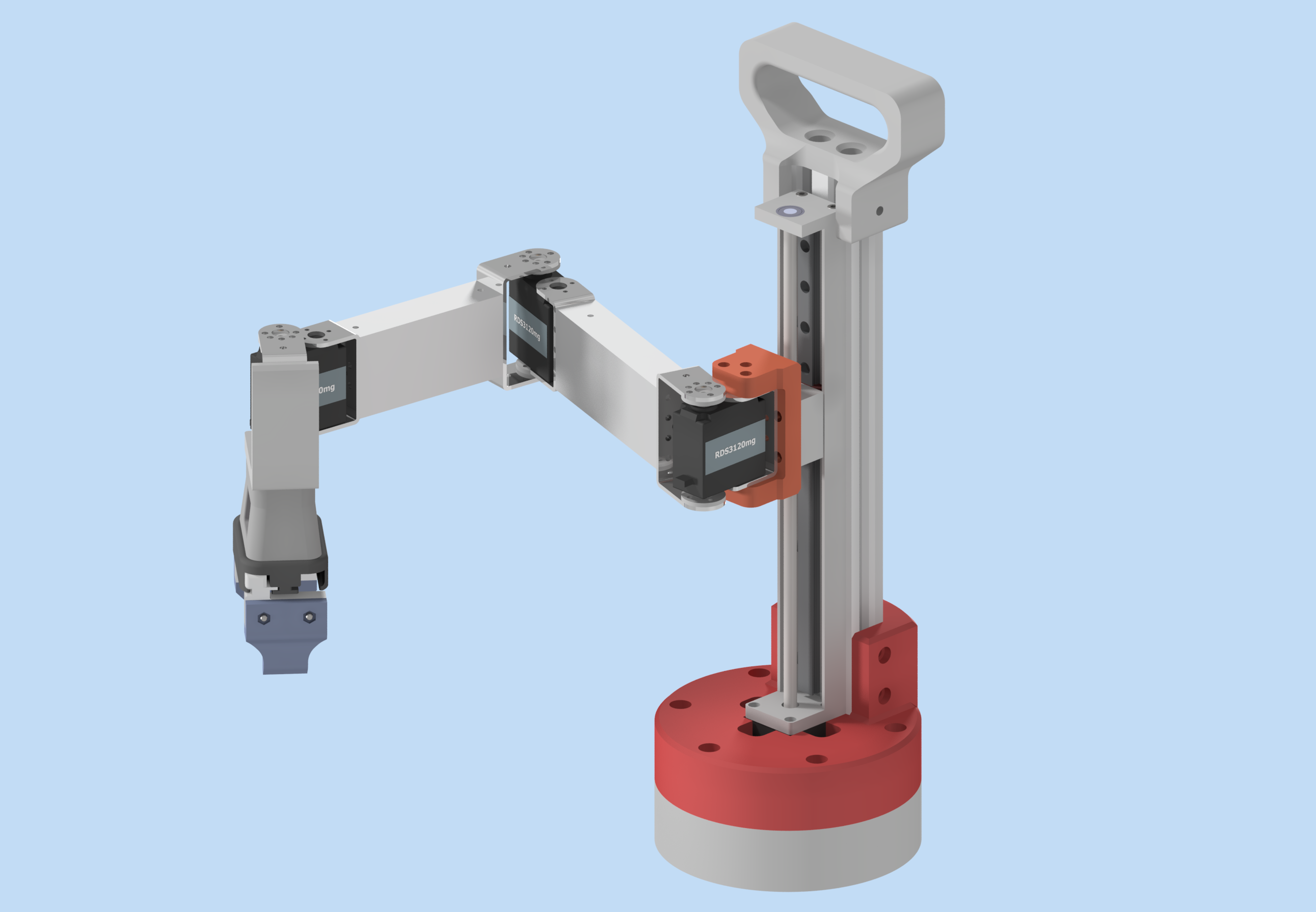 small scara robot with rotating clamp